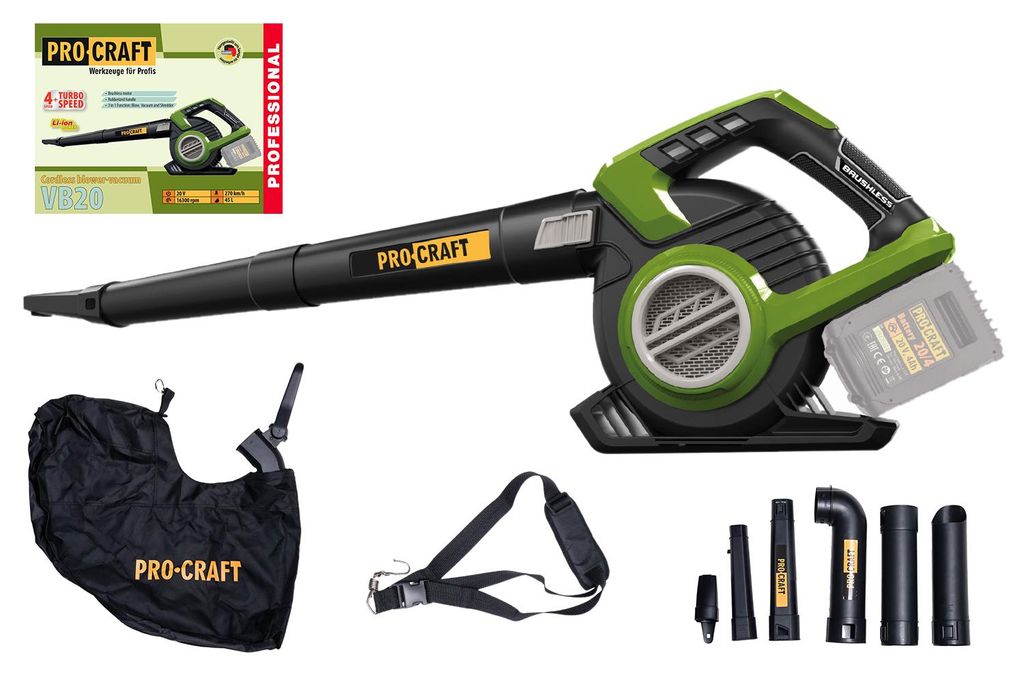 Dmuchawa do liści Procraft VB20 Accu (bez akumulatora i Zdjęcie produktu 