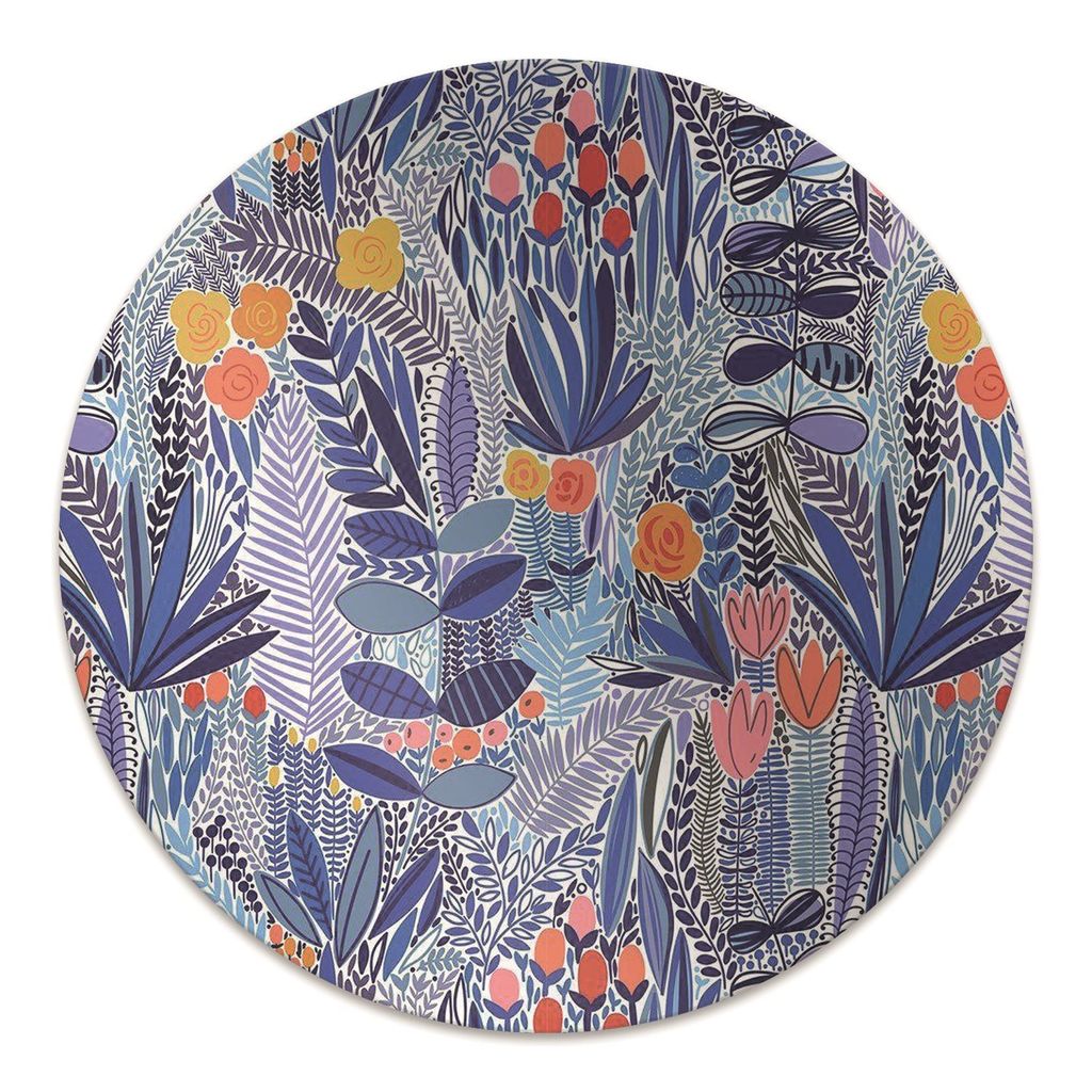 Rundmatte - Stuhlunterlage Bürostuhlunterlage - Rund Ø 100 cm - Bodenmatte - Fußmatte - Wilde Blumen