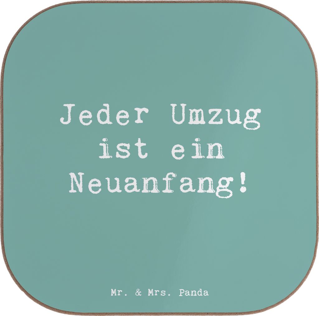 Mr. & Mrs. Panda Tischuntersetzer Spruch Umzug Neuanfang - Produktbild 