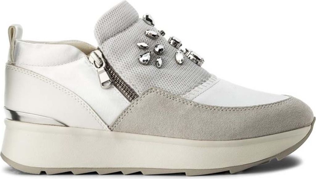 GEOX GENDRY Damen Halbschuhe aus weißem Leder mit Rutsche 35
