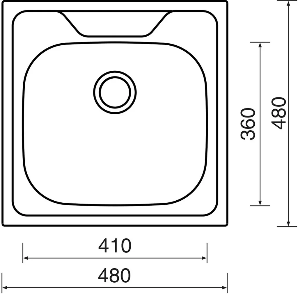 Lavello Acciaio Inox 480 V Lucido - Resistente e Facile da Pulire - 2
