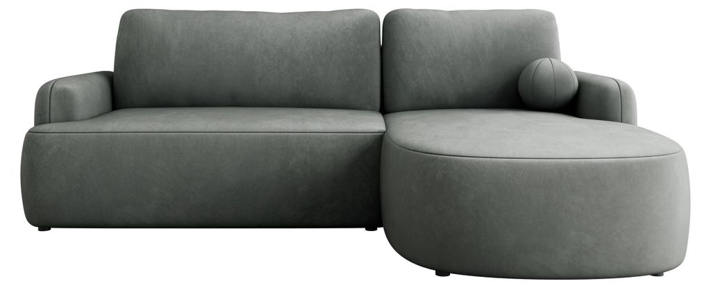 MIRJAN24 Ecksofa Loridu, Wohnzimmmer L-Form mit Schlaffunktion und Bettkasten (Farbe: Magic Velvet 2217, Seite: Rechts)