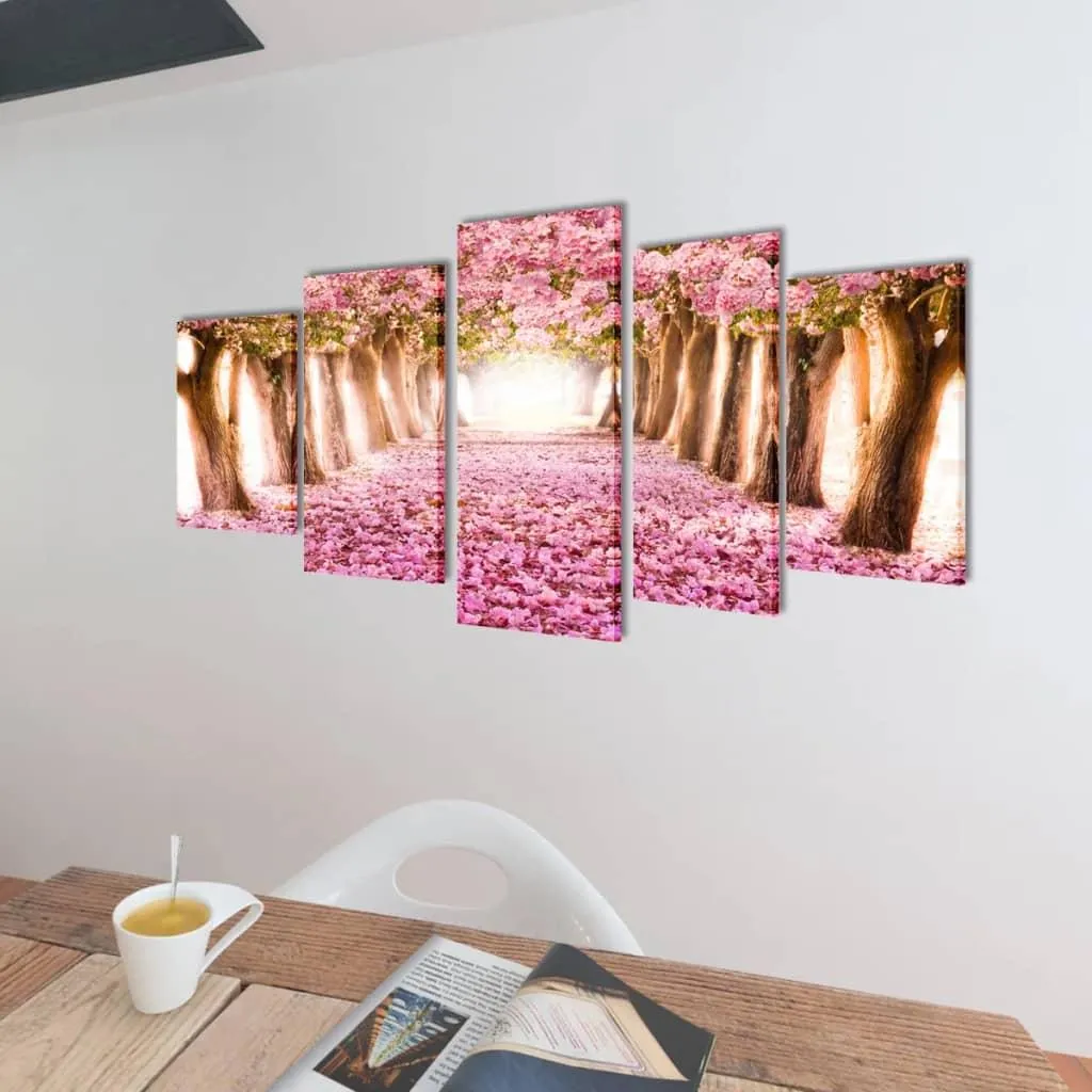vidaXL Quadri Decorazione Set Fiori di ciliegio 100 x 50 cm