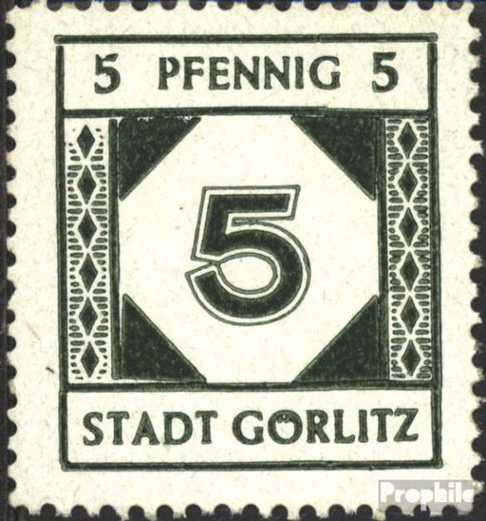 Briefmarken Görlitz 1945 Mi 9x postfrisch Ziffer und Wappen