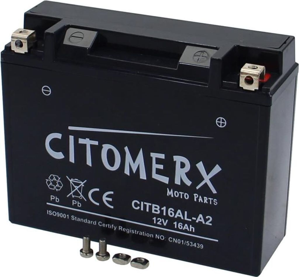 Gel-Batterie CIT YB16AL-A2, 12 V 16 Ah, Pluspol rechts, DIN Produktbild 
