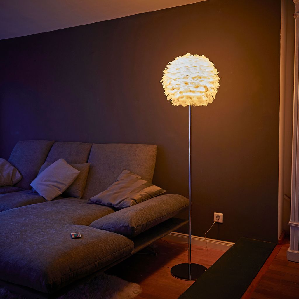 LED Feder Stehleuchte Stehlampe Chrome Finish Metall Produktbild 5
