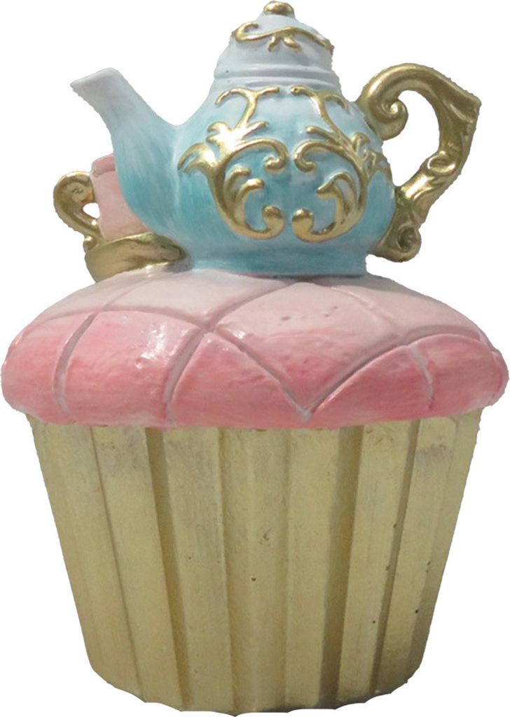 Clayre & Eef Dekoracja Cupcake Ø 8x11 cm Różowa polyresin Zdjęcie produktu 