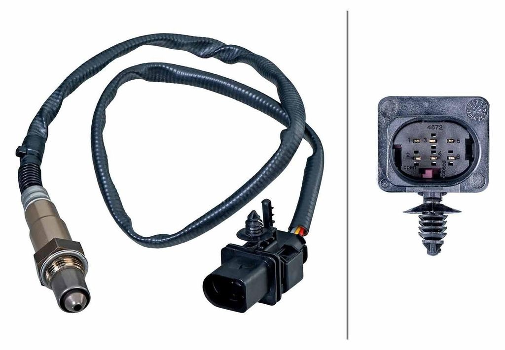 HELLA Lambdasonde für OPEL COMBO Kasten/Kombi (X12) Beheizt 580mm 6PA 358 243-441