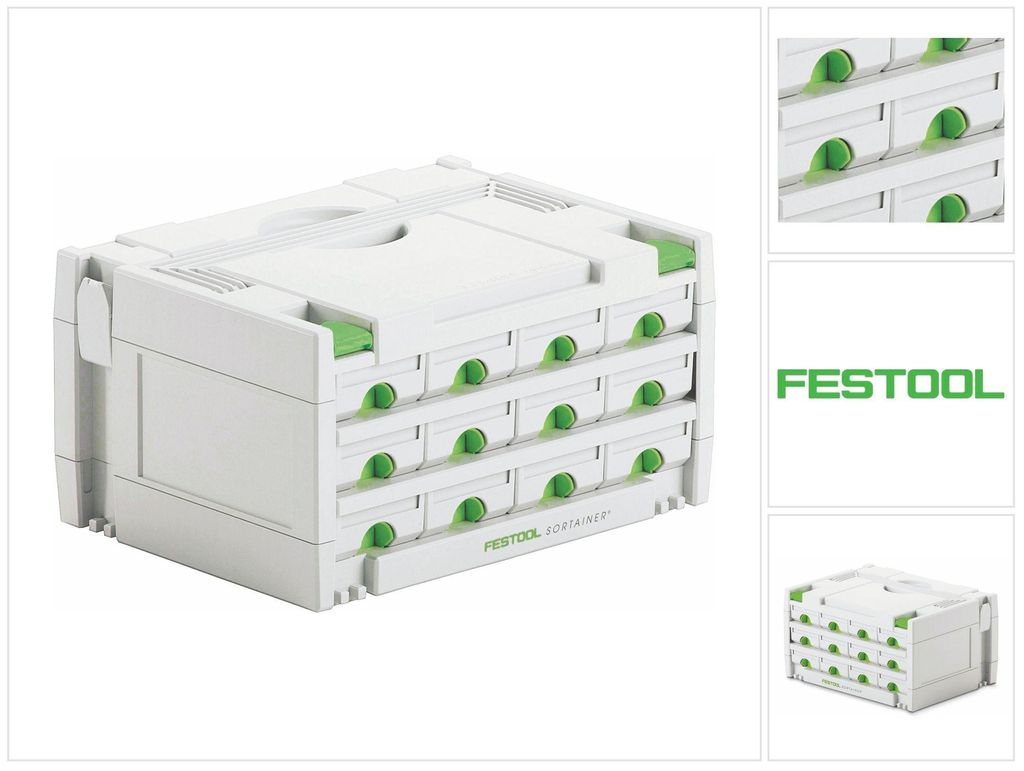 Festool Sortainer SYS 3-SORT/12 assortimentskoffer met 12 Productafbeelding 