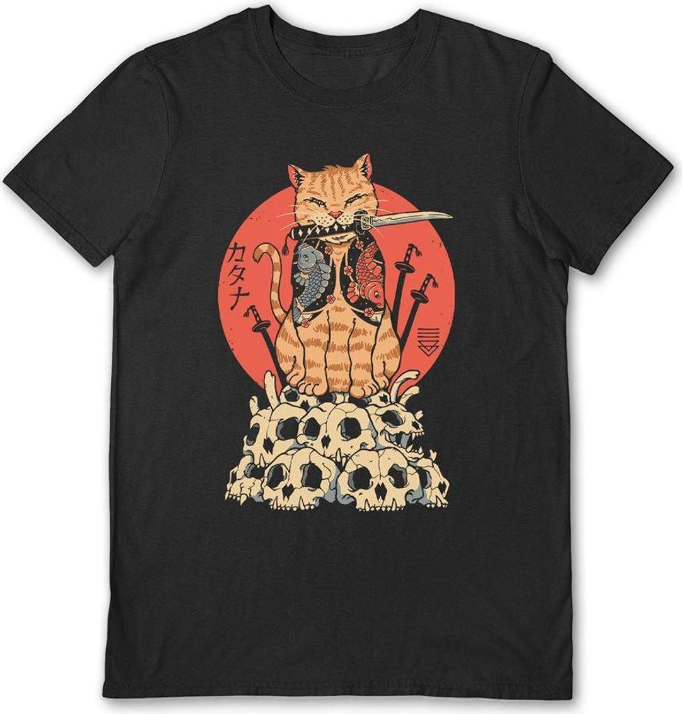 Vincent Trinidad - "Catana" T-Shirt für Herren/Damen Uni PM6824 (XL) (Schwarz/Orange/Weiß)