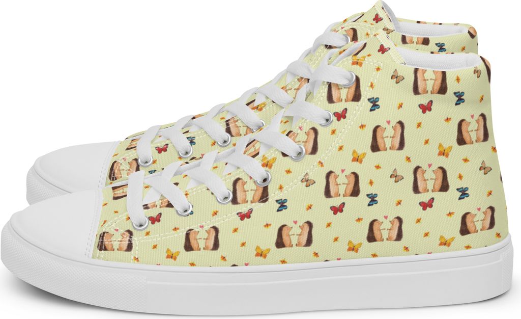 Mr. & Mrs. Panda Sportschuhe Damen Igel Liebe Größe 38 - Gelb - Geschenk, Sneaker, Hochzeitstag, Freundin, Damenschuhe, Freund, Stoffsneaker, Tur...