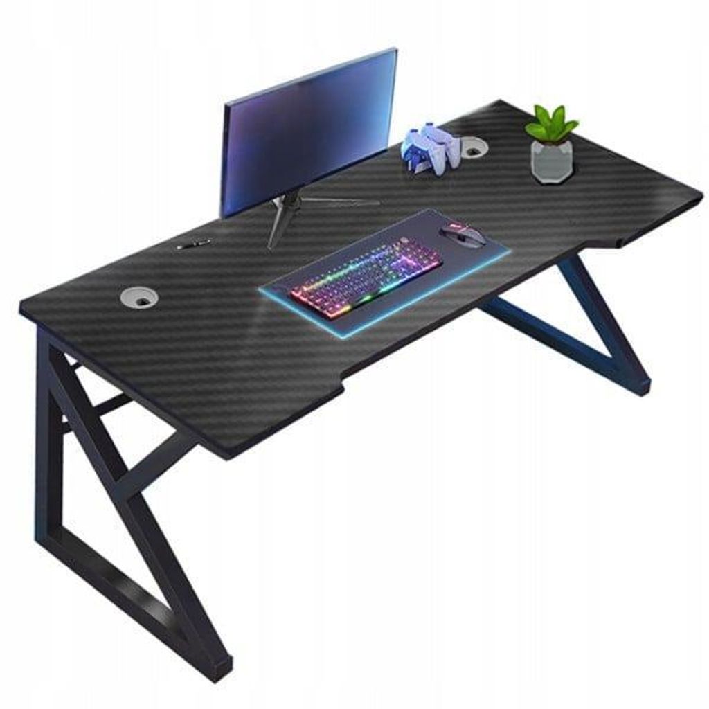 Gaming-Schreibtisch schwarz Carbon modern 120 cm