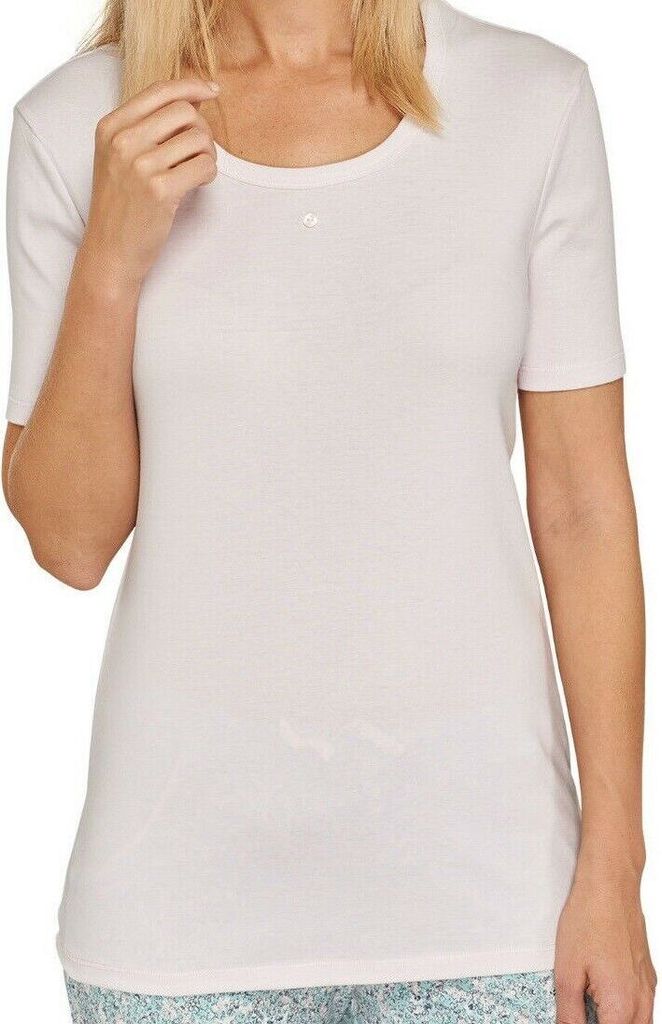 Schiesser - Damen Schlafshirt Gr. 38 / T-Shirt 1/2 Arm **Rosé**