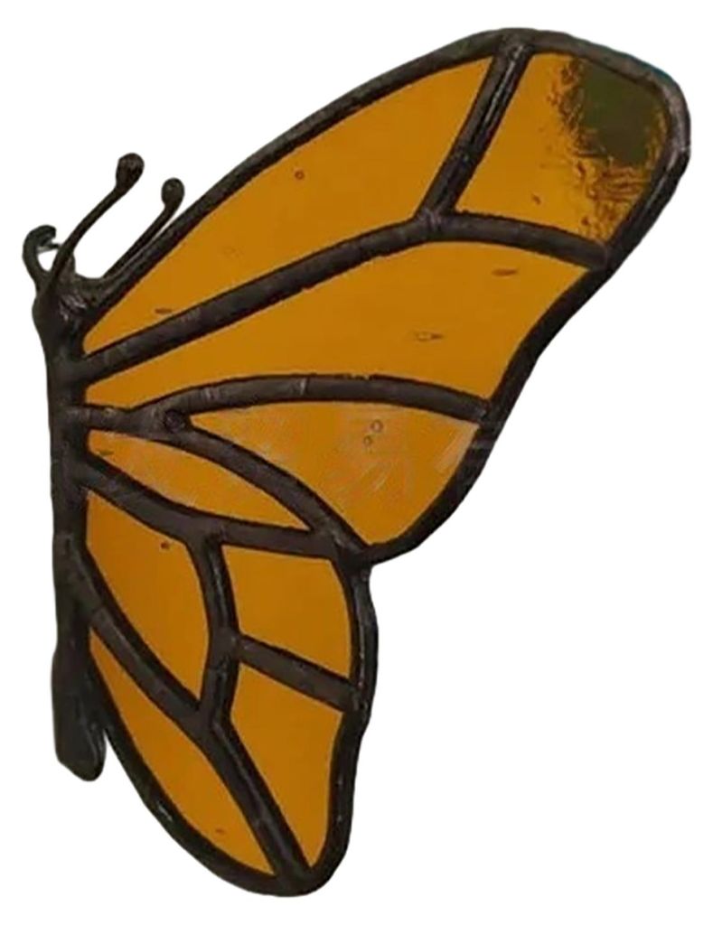 3D-Schmetterling aus Acryl, Wandbild mit Buntglaseffekt, dekorativer Halbflügel-Sonnenfänger für drinnen und draußen, Garten, Terrasse, Zaun un...
