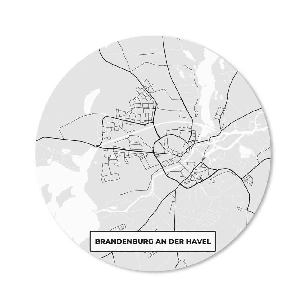 MuchoWow Mauspad Mousepad Stadtplan - Karte - Brandenburg an der Havel - Deutschland 40x40 cm - Mousepads - Maus Mat - Pad - Mausunterlage - Schr...
