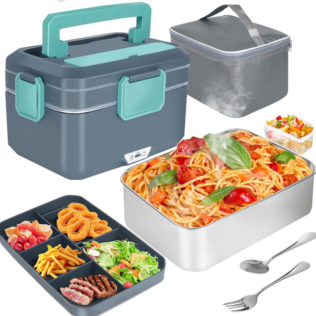 Lunchboxen, Elektrisch Lunchbox, 90W elektrische Hochleistungs-Heizung Lunchbox, Heizen und Warmhalten ohne Wasserzugabe, 2,5L großes Fassungsverm...