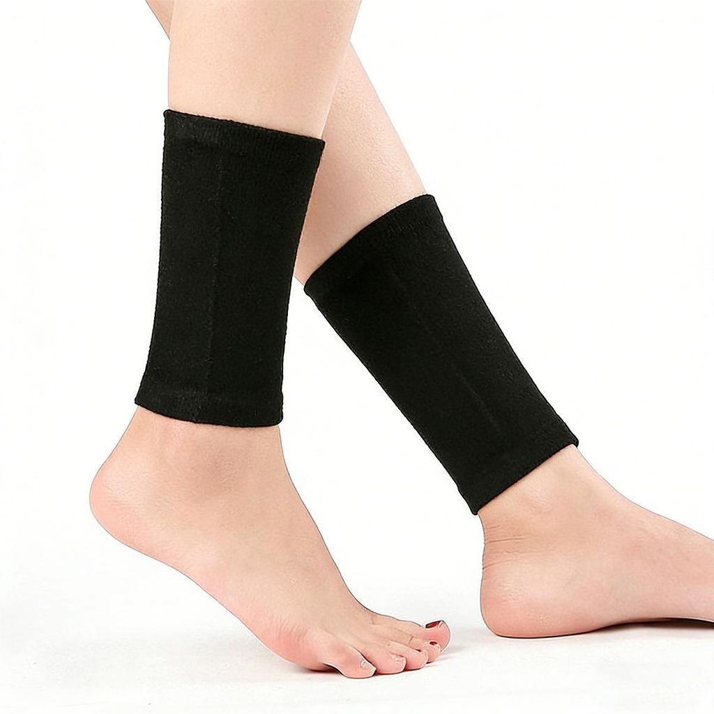 Knöchelbandagen mit Polster 2 Stück - Schutz für Eiskunstlauf, Herren & Damen, Schwarz M