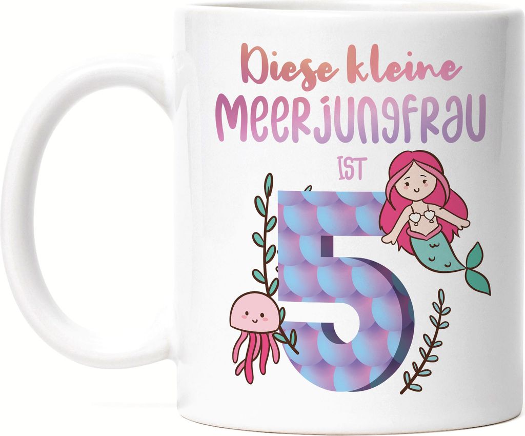 Diese Kleine Meerjungfrau Ist 5 Tasse Geburtstagsgeschenk 5. Geburtstag Süßes Motiv
