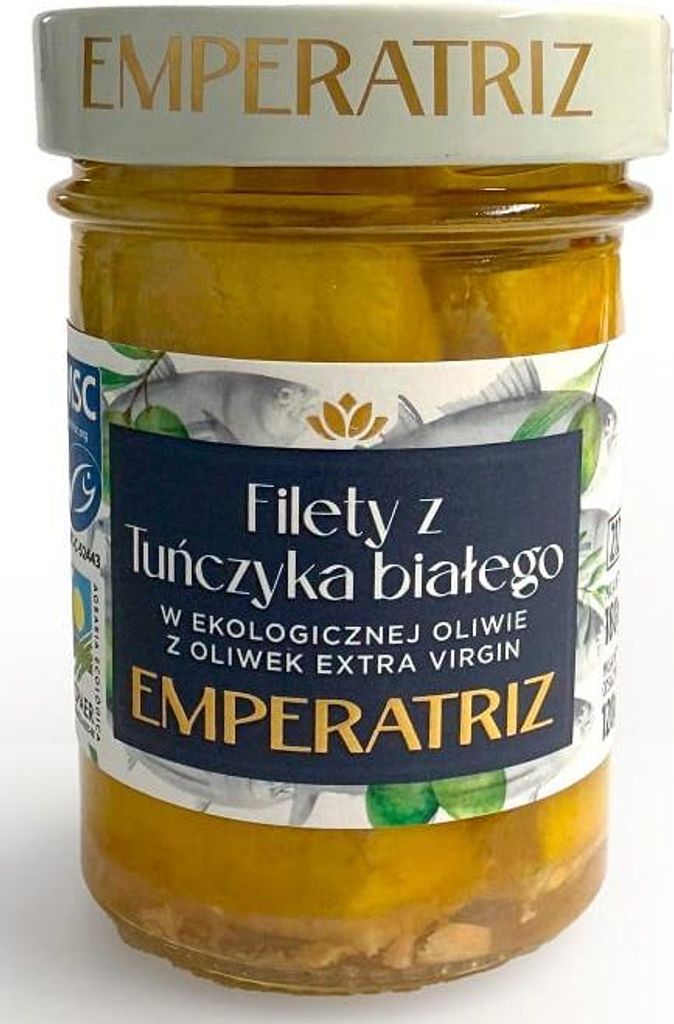 WEISSER THUNFISCH, MSC-FILETS IN -OLIVENÖL EXTRA VIRGIN, 200 g (130 g) (GLAS) – EMPERATRIZ