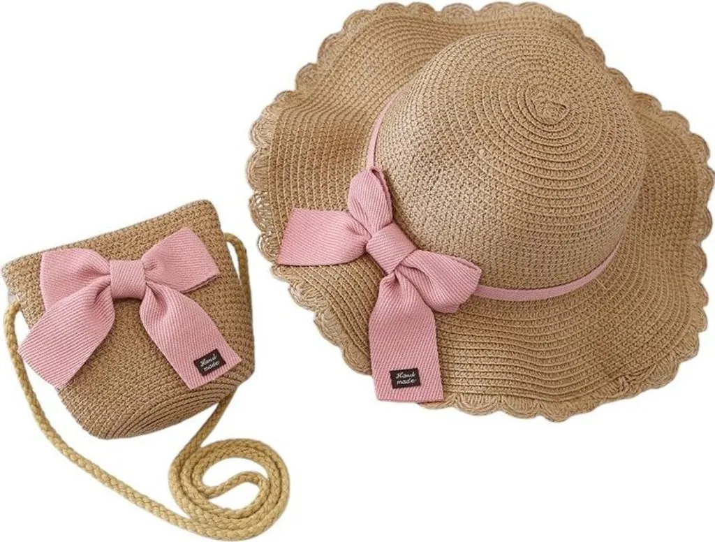 Set Mare Bambina DUCARD CZ37: Cappello 52cm e Borsetta in Paglia