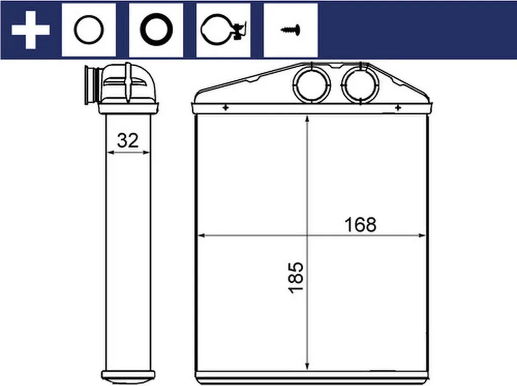 Radiateur de chauffage habitacle MAHLE compatible avec CADILLAC BLS