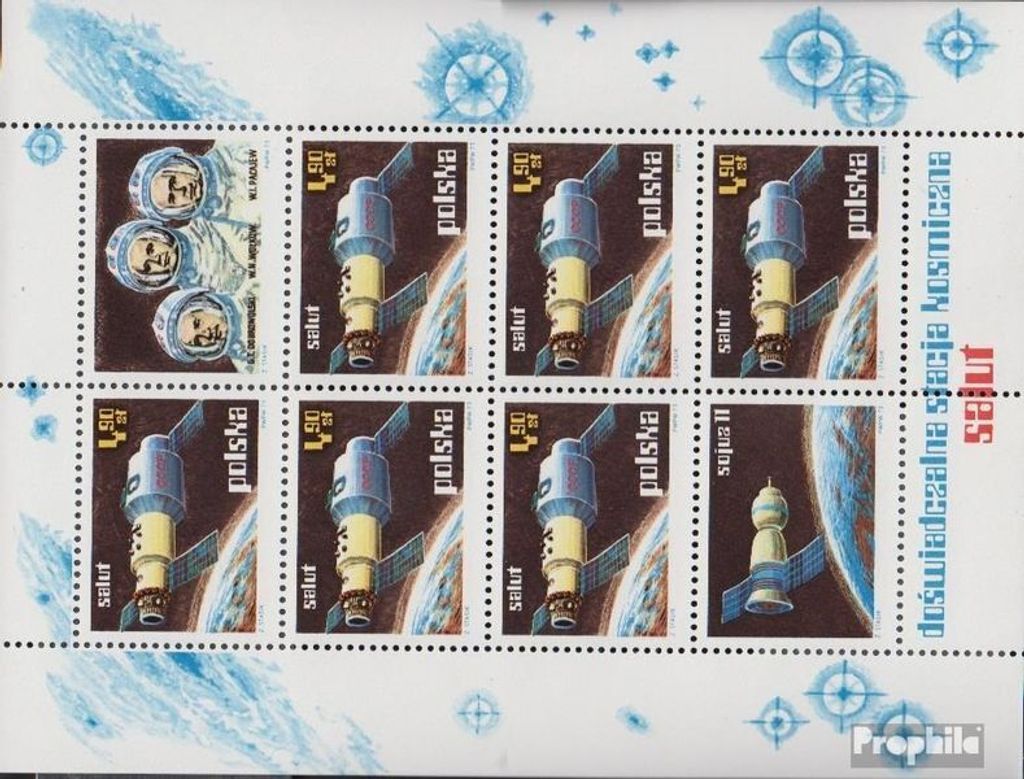 Briefmarken Polen 1973 Mi Block53 (kompl.Ausg.) postfrisch Weltraumforschung