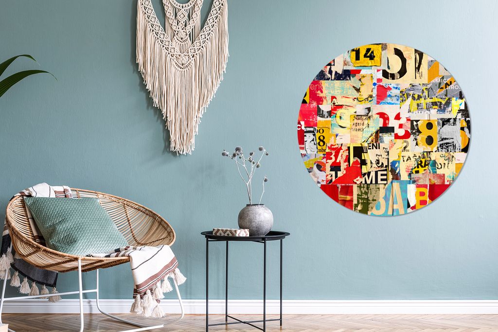 MuchoWow - Mauerkreis - Wandbilder - Runde Bild - Bild aus Aluminium - Schlafzimmer - Wohnzimmerdekoration - Wand Dekoration