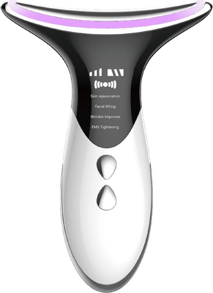 4-in-1 Gesichtsmassagegerät für Nacken & Gesicht, Hautstraffer mit Wärmefunktion, Anti-Falten Pflegegerät, USB aufladbar