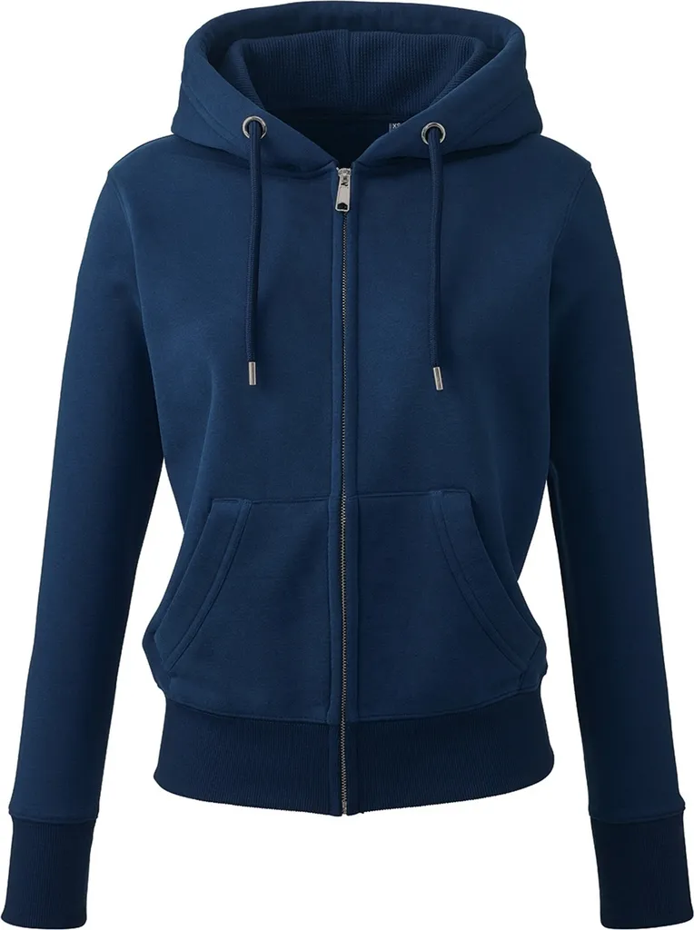 Sweat à capuche zippé Anthem PC4320 en coton bio Femme Bleu Marine XS