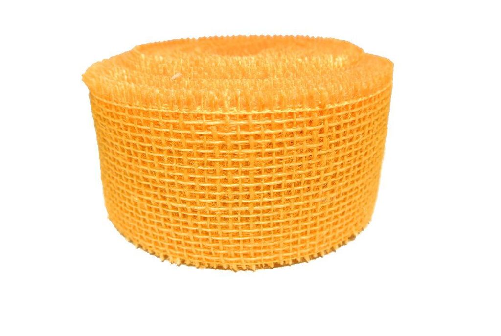 Juteband weich / mandarin (hellorange) / Breite: 6 cm / Länge: 25 Meter - 0,97 € pro Meter
