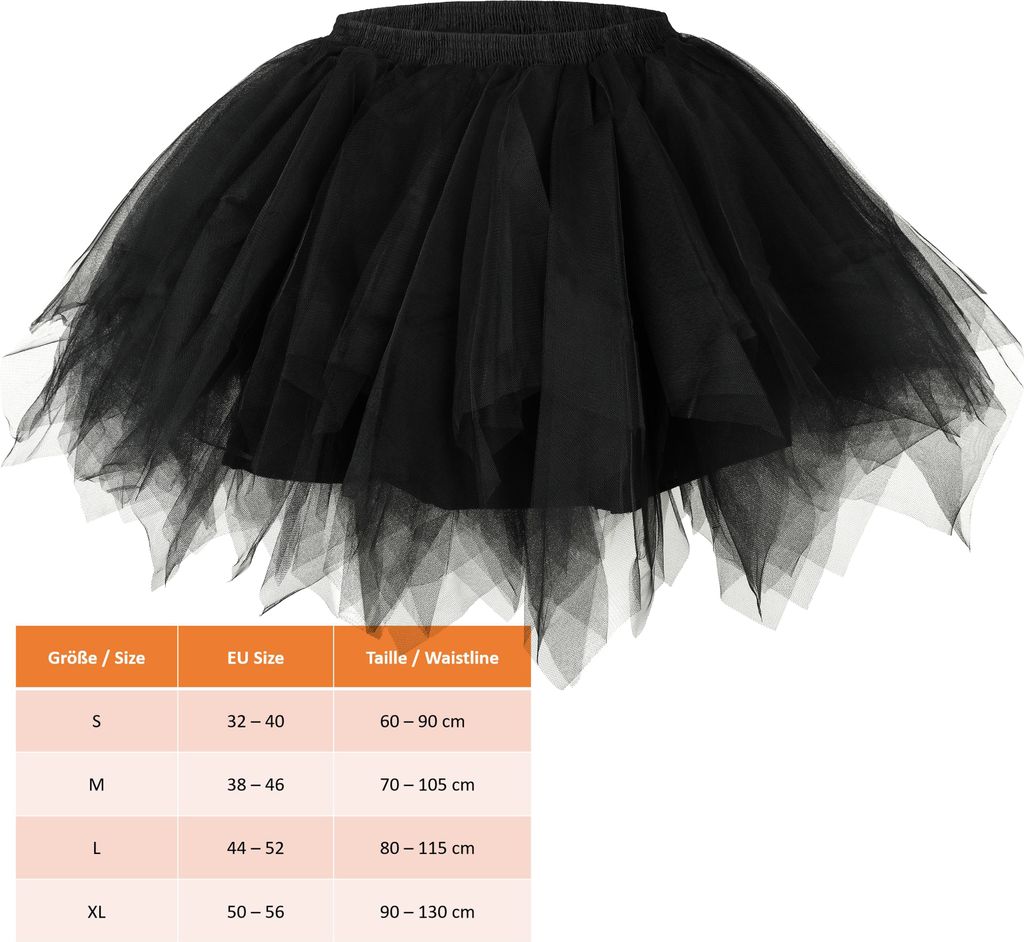 KarneLux Damen Tüllrock Schwarz Größe L - | Kaufland.de