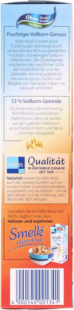 Kölln Frucht ohne Zucker Müsli 500,0 g Produktbild 5