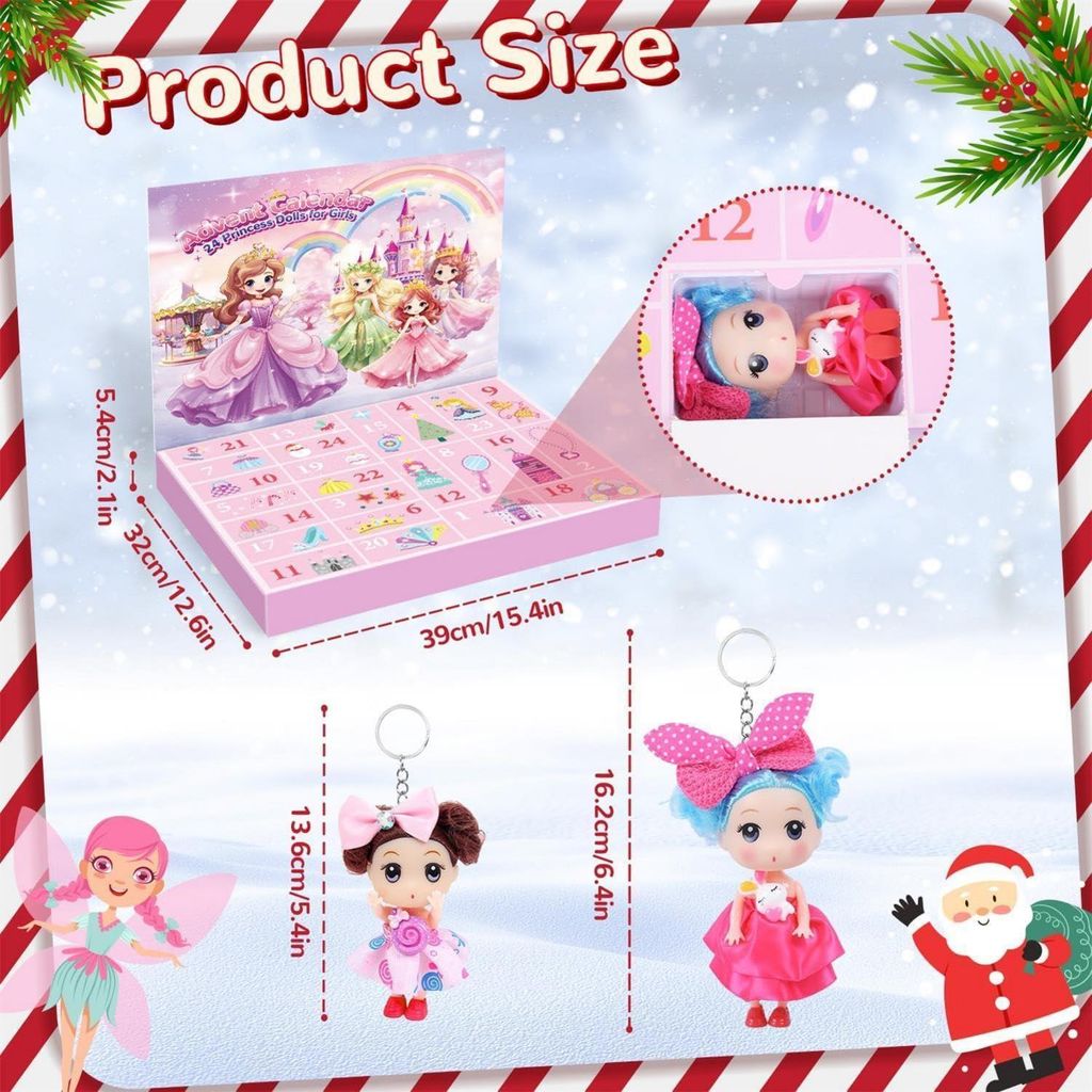 Prinzessinnen Adventskalender 2025 - 24 Puppen Für Mädchen