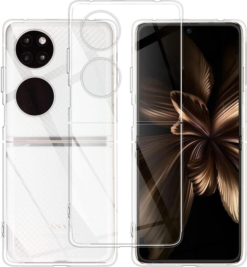 Conie Silikon Schutzhülle für Huawei P50 Pocket Tasche klar Case Cover Bumper Hülle durchsichtig in transparent
