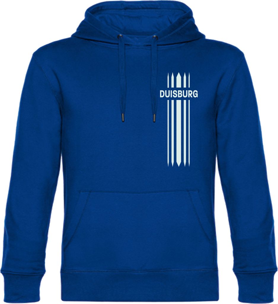 multifanshop Kapuzen Sweatshirt - Duisburg - Streifen, blau, Größe L