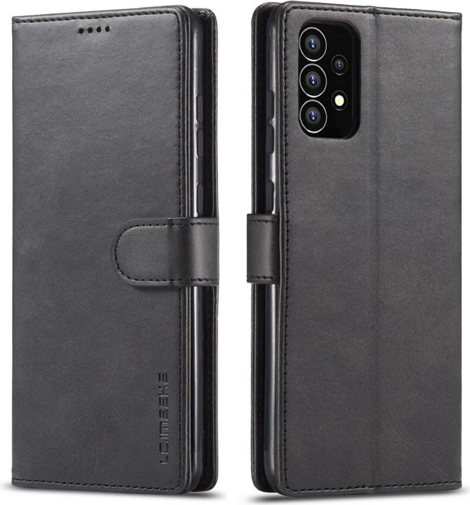 Samsung Galaxy A53 Hülle - LC.IMEEKE Luxus Klapphülle - Schwarz