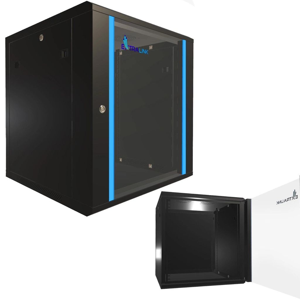 Extralink Szafa Rackmount 12U 600x600 Black do montażu Zdjęcie produktu 