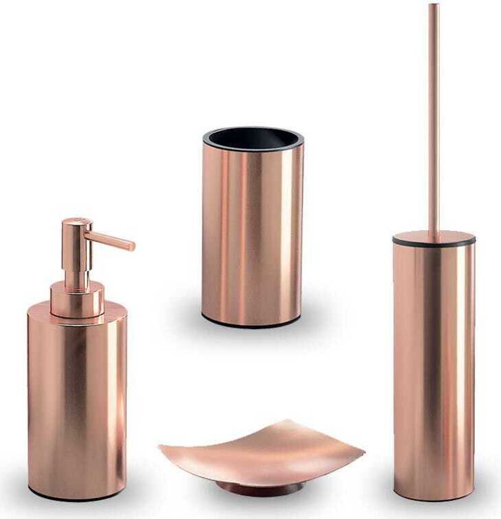Set aus 4 Teilen in Kupferfarbe für das Badezimmer | Copper