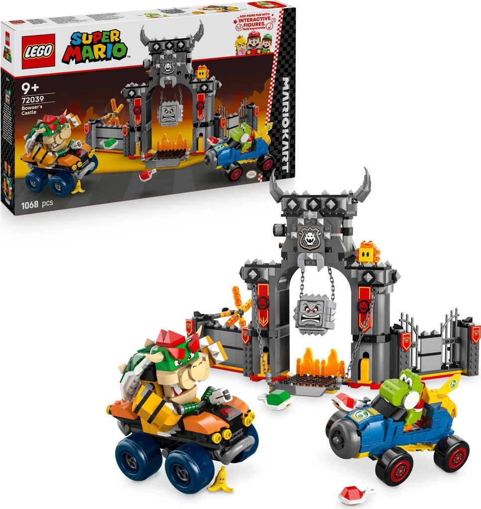 LEGO Super Mario: Mario Kart - Bowsers Schloss - Interaktives Spielzeug mit 2 Autos & 4 Figuren - inkl. Yoshi - Kreatives Spielset für Kinder und ...