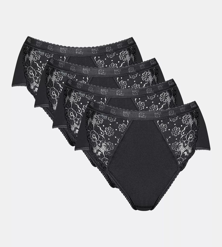 Sloggi Damen Unterhose Chic Midi , 4-Pack, 44, Schwarz Produktbild 
