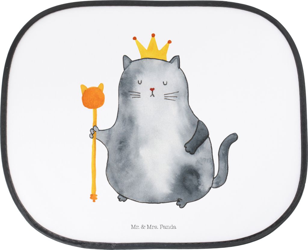 Mr. & Mrs. Panda autofenster sonnenschutz Katze König - Weiß - Geschenk, Auto, Wohnung, Sonnenblende, Katzen, Queen, Fürs, Scheibenschutz, Cat, ...