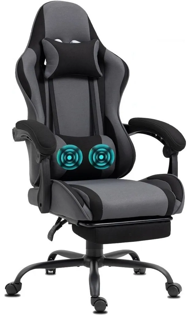 Fauteuil pivotant de bureau avec massage USB et repose-pieds Delman