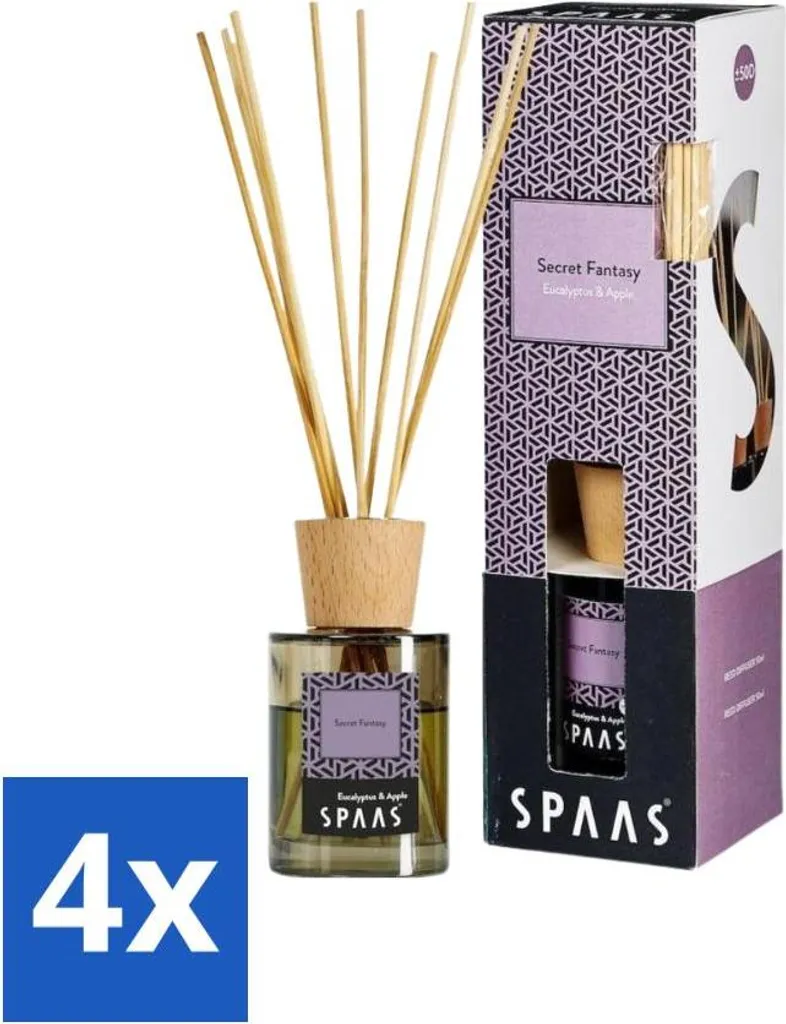 Diffuseur de parfum à bâtonnets Spaas Secret Fantasy Eucalyptus Pomme x4