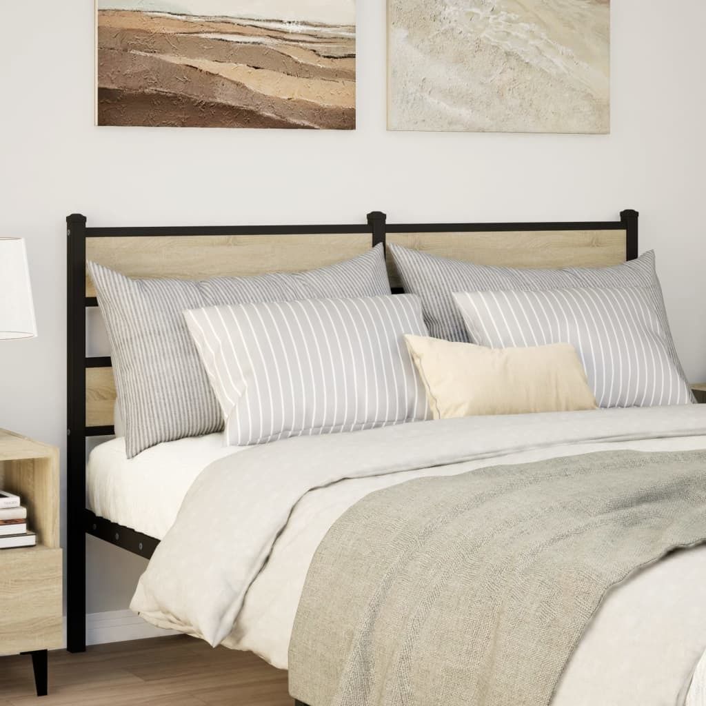 Design Kopfteil Sonoma-Eiche 135 cm Eisen und Produktbild 