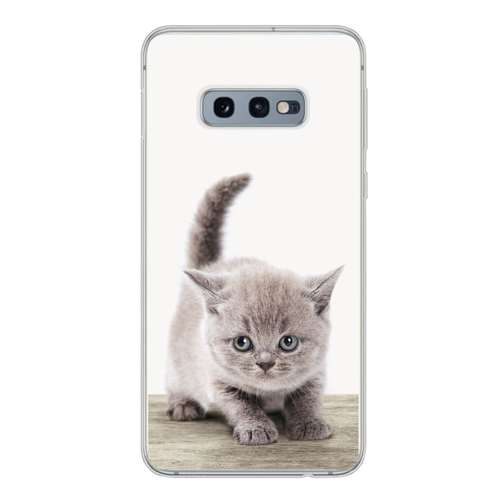 MuchoWow Handyhülle Schutzhülle Hülle für Samsung Galaxy S10e Kätzchen - Katze - Haustiere - Jungen - Kinder - Mädchen Silikon Softcase Han...
