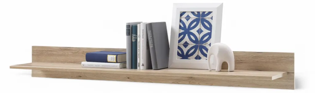 Étagère Murale Salon Chêne San Remo 143cm - Idéal Déco et Livres Romance