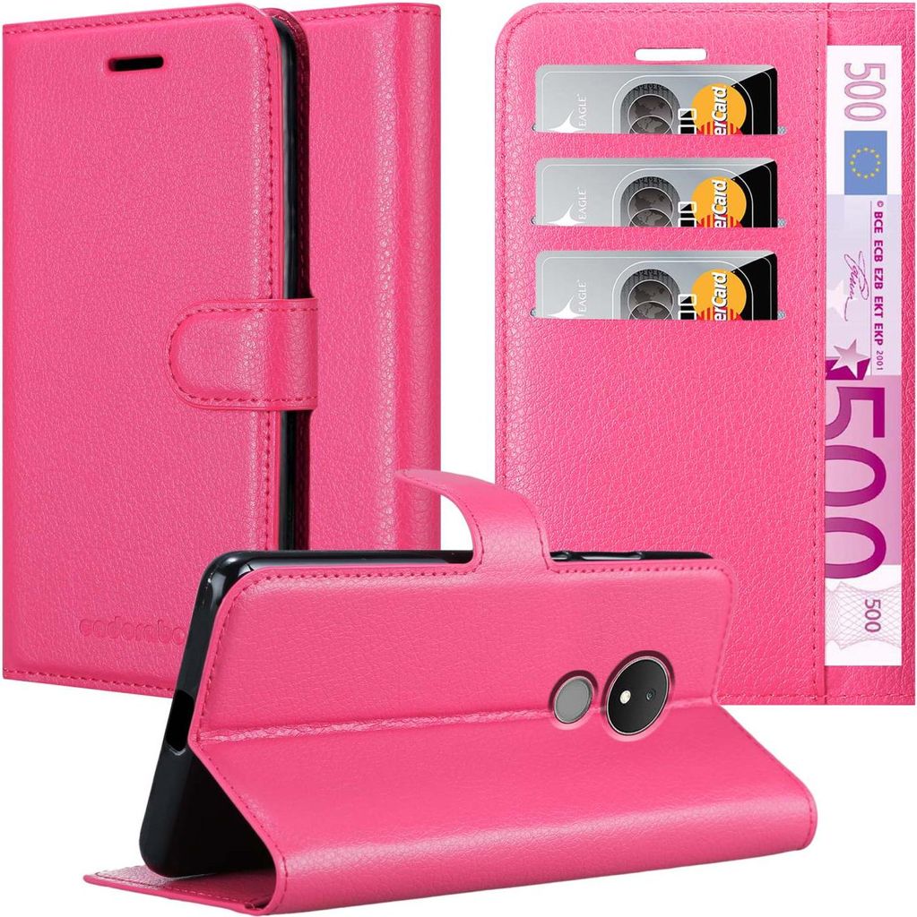 Cadorabo Hülle für Nokia C21 Schutz Hülle in Pink Handyhülle Etui Case Cover Magnetverschluss