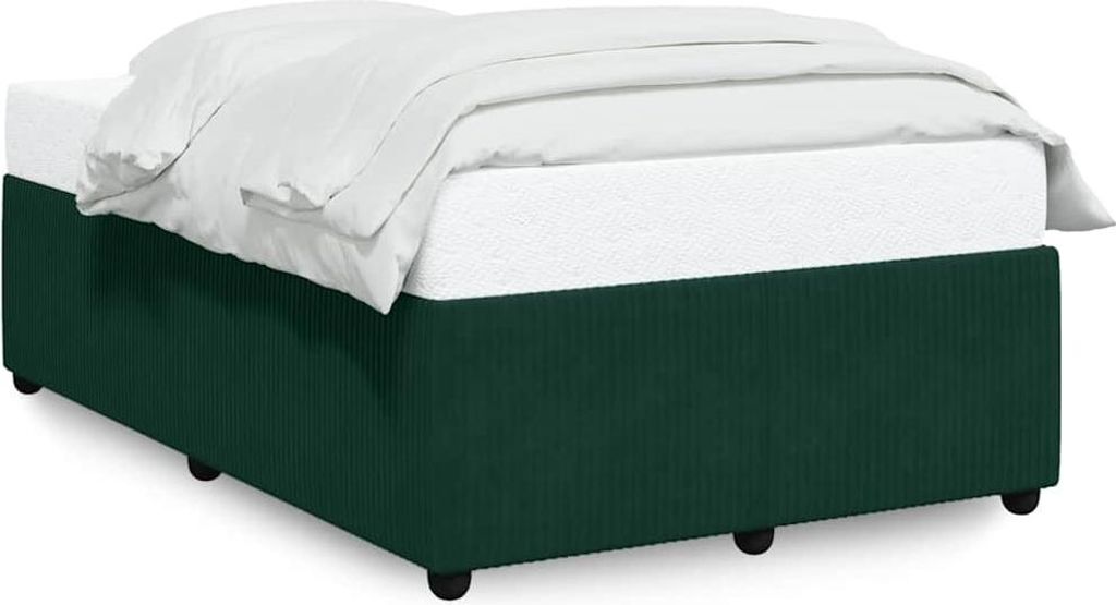 vidaXL Bettgestell ohne Matratze Dunkelgrün 120x200 cm Samt