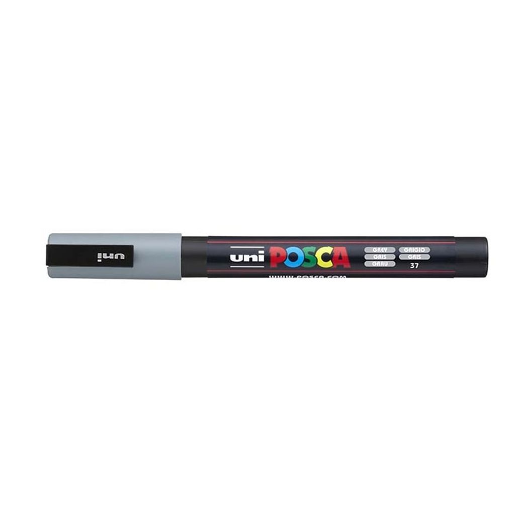 POSCA PC3M G, 1 kusů, Šedá, Fibre tip, Černá, Kulatý, 0,9 Obrázek produktu 