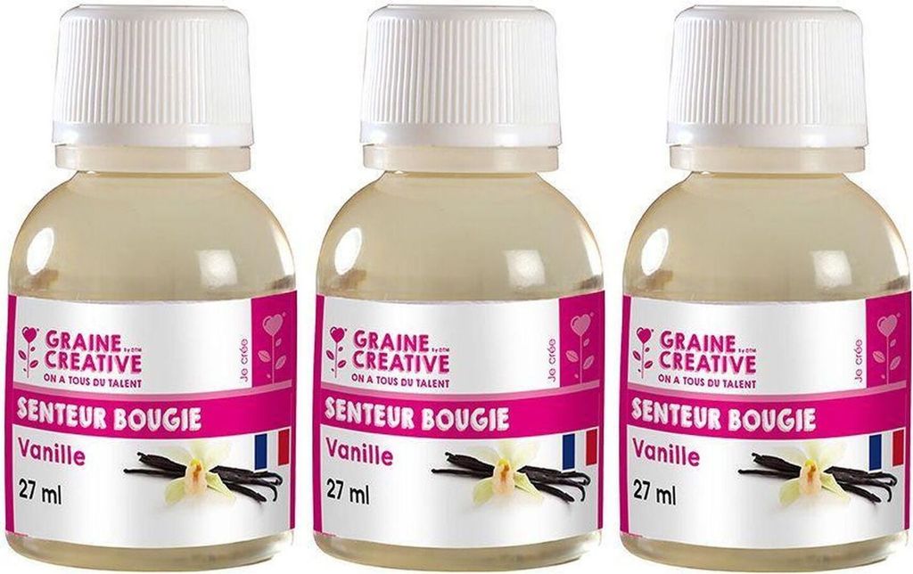 Kerzenaroma Duftöl Vanille für Kerzen und Seifen, 3 Flakons je 27 ml (gesamt 81 ml)